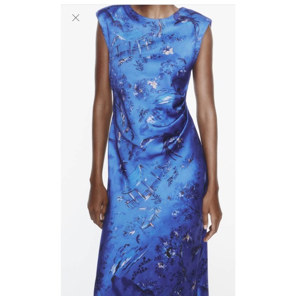 SOLD NWT ZARA Satin Effect Maxi Dress - Picture 2 of 10